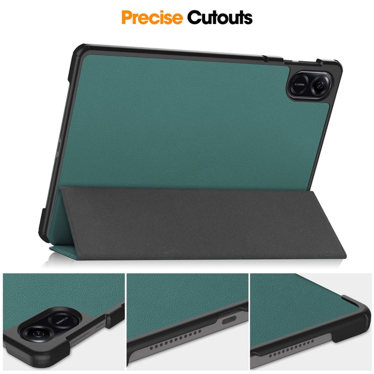 For Honor Pad X8 Pro / X9 11.5 ENKAY Tri-fold Custer Texture Leather Smart Tablet Case(Black) - free shipping - PMC TechLife - Order now!