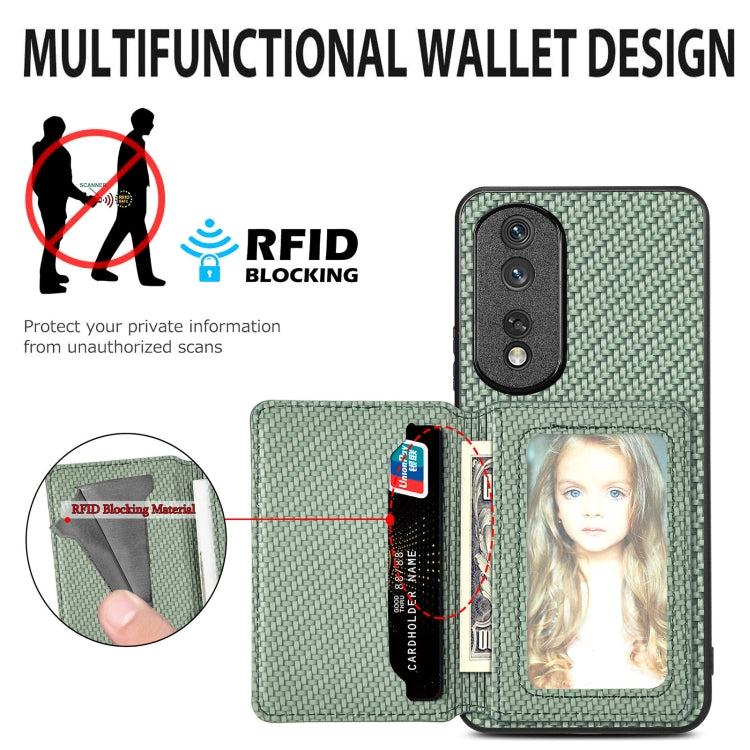 For Honor Magic6 Pro Carbon Fiber Magnetic Card Bag Phone Case(Black) - Honor Cases by PMC Jewellery | Online Shopping South Africa | PMC Jewellery | Buy Now Pay Later Mobicred