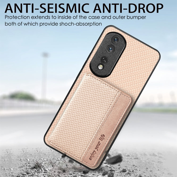 For Honor Magic6 Pro Carbon Fiber Magnetic Card Bag Phone Case(Black) - Honor Cases by PMC Jewellery | Online Shopping South Africa | PMC Jewellery | Buy Now Pay Later Mobicred