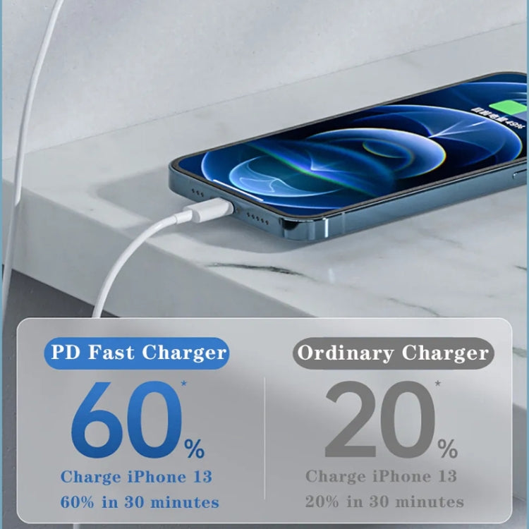 35W PD3.0 USB-C / Type-C Dual Port Charger with 1m Type-C to 8 Pin Data Cable, EU Plug - USB Charger by PMC Jewellery | Online Shopping South Africa | PMC Jewellery | Buy Now Pay Later Mobicred