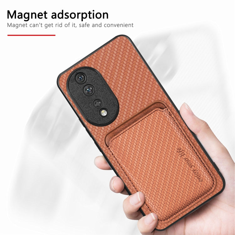 For Honor 80 Pro Carbon Fiber Leather Card Magsafe Phone Case(Blue) - free shipping - PMC TechLife - Order now!