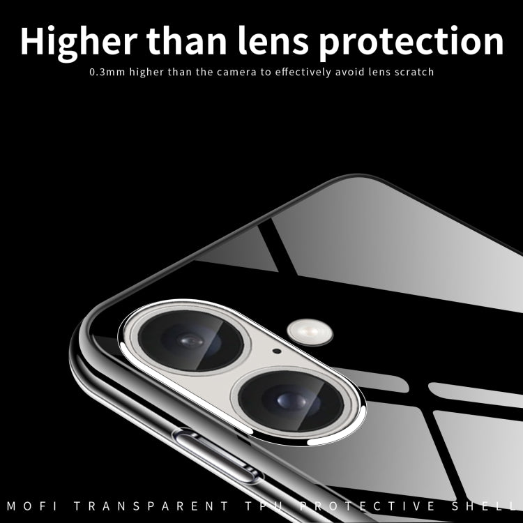 For iPhone 16 MOFI Ming Series Ultra-thin TPU Phone Case(Transparent) - iPhone 16 Cases by MOFI | Online Shopping South Africa | PMC TechLife | Buy Now Pay Later Mobicred