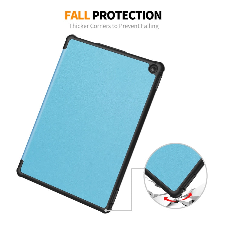 For Amazon Fire HD 10 2023 ENKAY ENKAY Tri-fold Custer Texture Leather Smart Tablet Case(Dark Green) - Amazon by ENKAY | Online Shopping South Africa | PMC TechLife | Buy Now Pay Later Mobicred