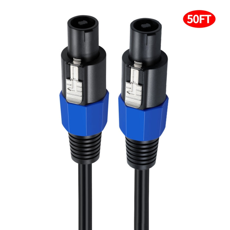 JUNSUNMAY Speakon Male to Speakon Male Audio Speaker Adapter Cable with Snap Lock, Length:50FT - free shipping - PMC Jewellery - Order now!