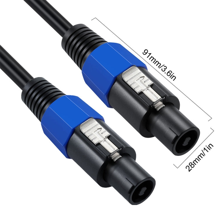 JUNSUNMAY Speakon Male to Speakon Male Audio Speaker Adapter Cable with Snap Lock, Length:50FT - free shipping - PMC Jewellery - Order now!