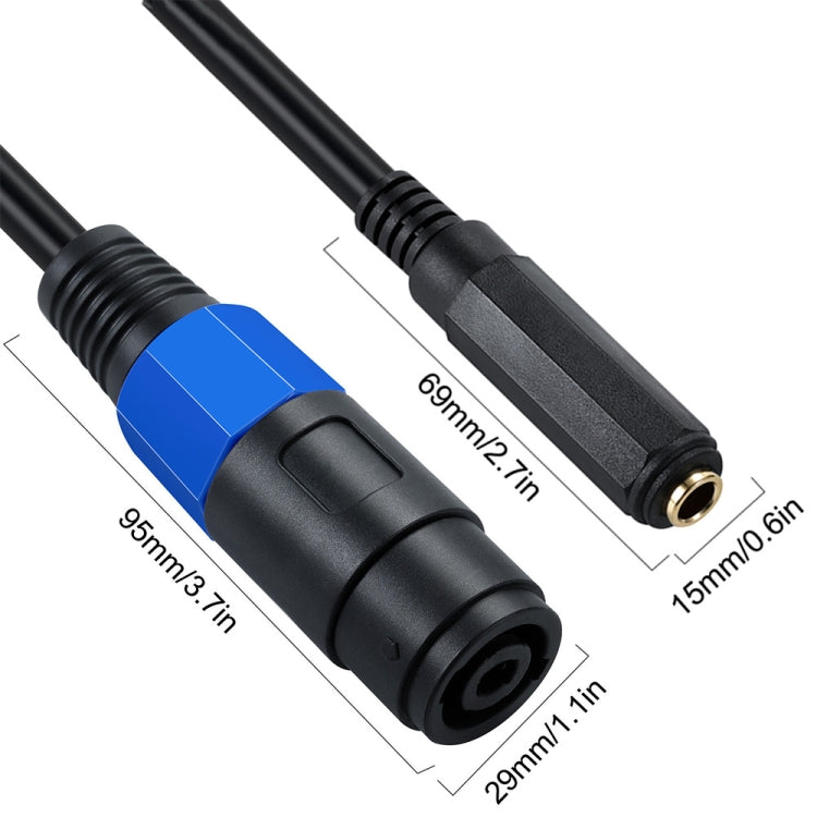 JUNSUNMAY Speakon Female to 6.35mm Female Audio Speaker Adapter Cable, Length: 50cm - Microphone Audio Cable & Connector by JUNSUNMAY | Online Shopping South Africa | PMC TechLife | Buy Now Pay Later Mobicred