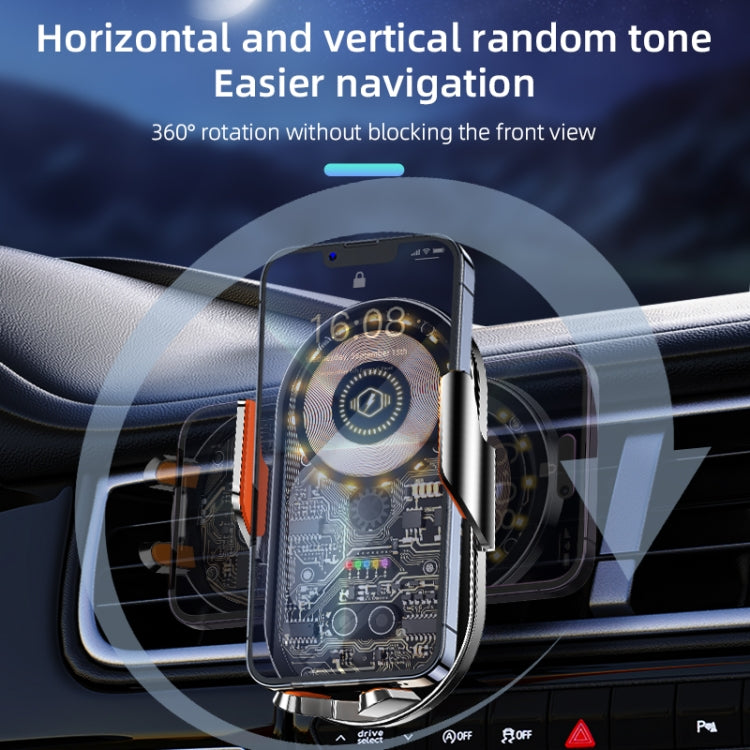 C12 Wireless Fast Charging Car Bracket Interior Cup Air Outlet Fixing Clip Induction Luminous LOGO - free shipping - PMC TechLife - Order now!