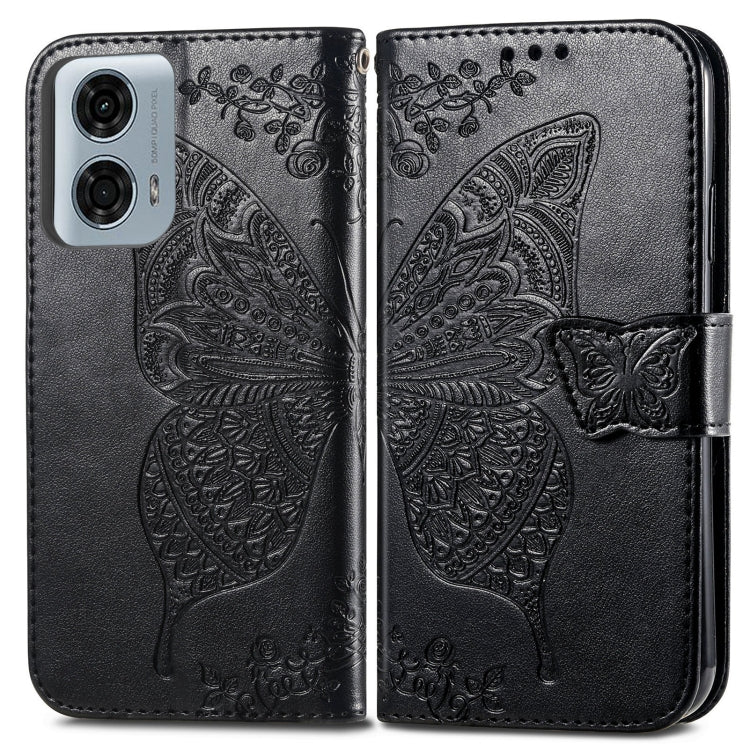 For Motorola Moto G24 Power Butterfly Love Flower Embossed Leather Phone Case(Black) - free shipping - PMC TechLife - Order now!