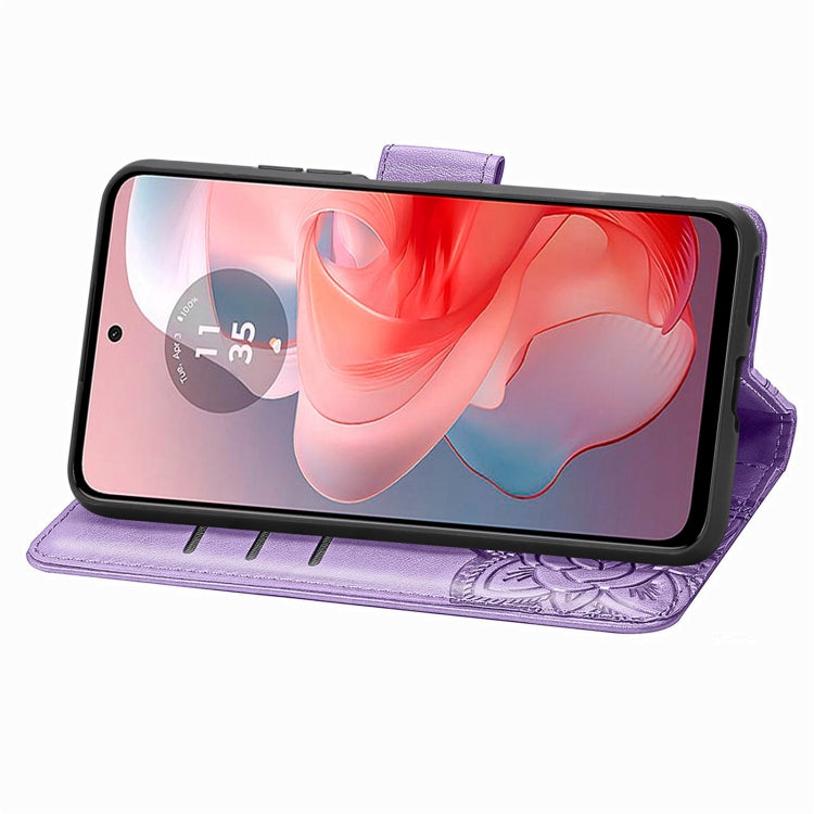 For Motorola Moto G Power 2024 Butterfly Love Flower Embossed Leather Phone Case(Light Purple) - free shipping - PMC Jewellery - Order now!