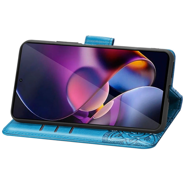 For Motorola Moto G Stylus 5G 2024 Butterfly Love Flower Embossed Leather Phone Case(Blue) - Motorola Cases by PMC Jewellery | Online Shopping South Africa | PMC Jewellery | Buy Now Pay Later Mobicred