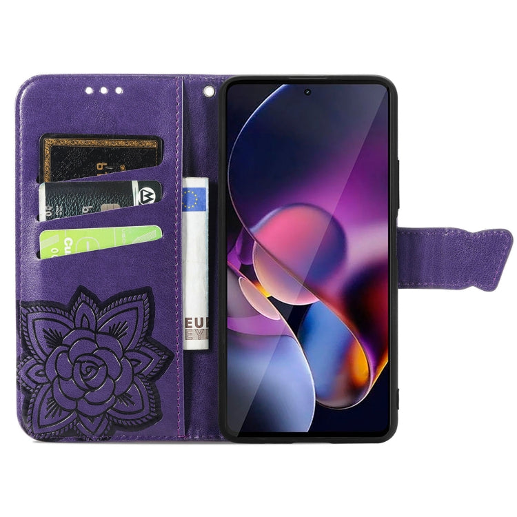 For Motorola Moto G Stylus 5G 2024 Butterfly Love Flower Embossed Leather Phone Case(Dark Purple) - Motorola Cases by PMC Jewellery | Online Shopping South Africa | PMC Jewellery | Buy Now Pay Later Mobicred