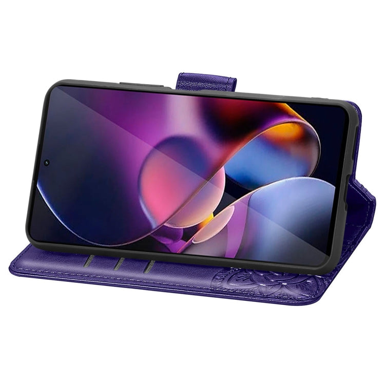 For Motorola Moto G Stylus 5G 2024 Butterfly Love Flower Embossed Leather Phone Case(Dark Purple) - Motorola Cases by PMC Jewellery | Online Shopping South Africa | PMC Jewellery | Buy Now Pay Later Mobicred