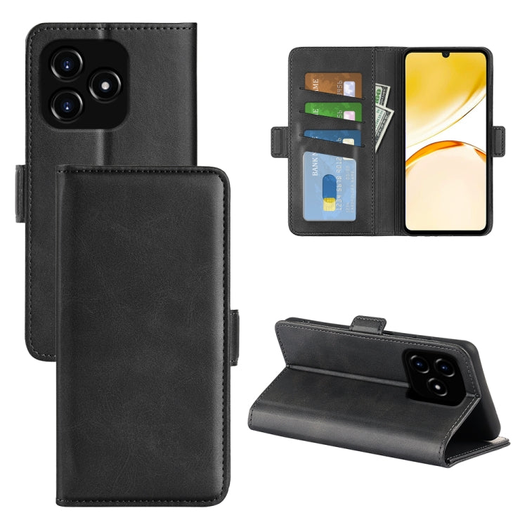For Realme Narzo N53 / C53 Dual-side Magnetic Buckle Horizontal Flip Leather Phone Case(Black) - free shipping - PMC TechLife - Order now!