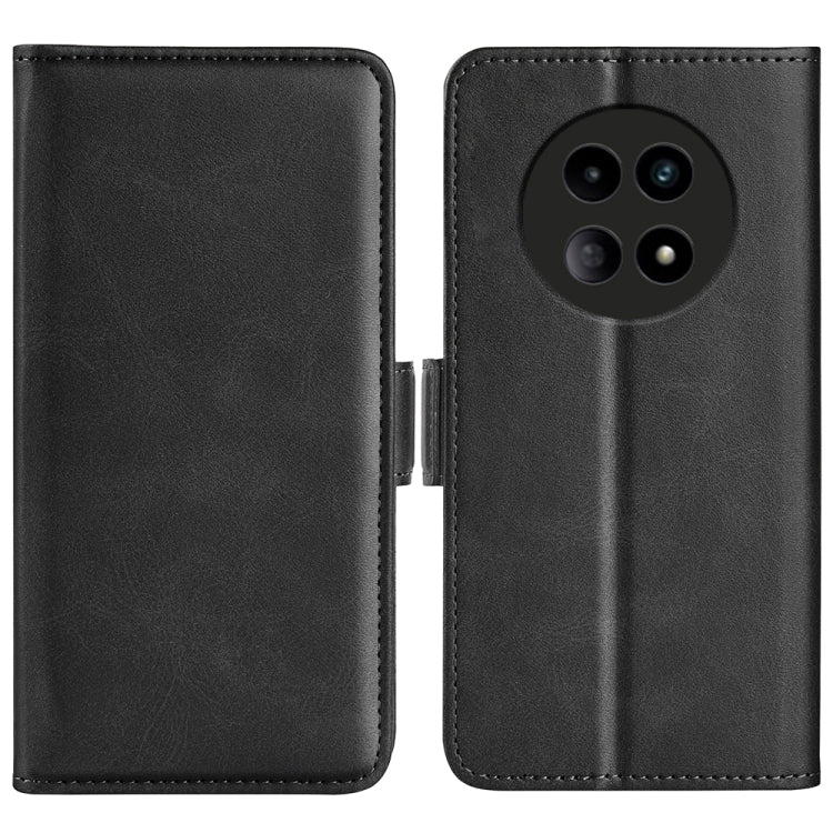 For Realme 12 5G Dual-side Magnetic Buckle Horizontal Flip Leather Phone Case(Black) - Realme Cases by PMC TechLife | Online Shopping South Africa | PMC TechLife | Buy Now Pay Later Mobicred