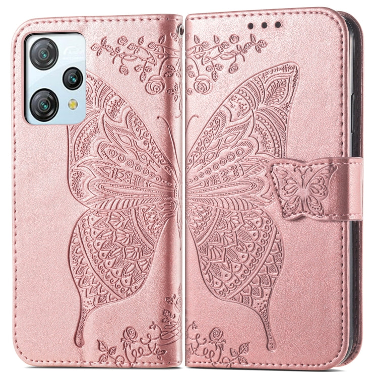 For Blackview A53 Butterfly Love Flower Embossed Leather Phone Case(Rose Gold) - More Brand by PMC TechLife | Online Shopping South Africa | PMC TechLife