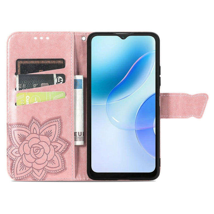 For Blackview A53 Butterfly Love Flower Embossed Leather Phone Case(Rose Gold) - More Brand by PMC TechLife | Online Shopping South Africa | PMC TechLife