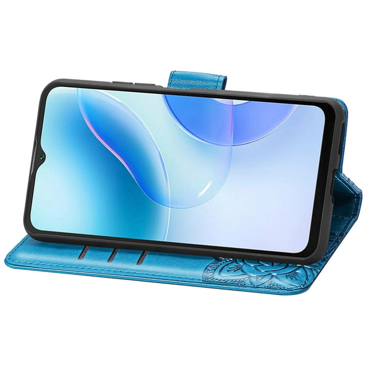 For Blackview A53 Butterfly Love Flower Embossed Leather Phone Case(Blue) - More Brand by PMC TechLife | Online Shopping South Africa | PMC TechLife | Buy Now Pay Later Mobicred