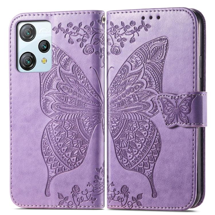 For Blackview A53 Butterfly Love Flower Embossed Leather Phone Case(Lavender) - More Brand by PMC TechLife | Online Shopping South Africa | PMC TechLife | Buy Now Pay Later Mobicred