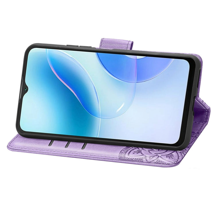 For Blackview A53 Butterfly Love Flower Embossed Leather Phone Case(Lavender) - More Brand by PMC TechLife | Online Shopping South Africa | PMC TechLife | Buy Now Pay Later Mobicred