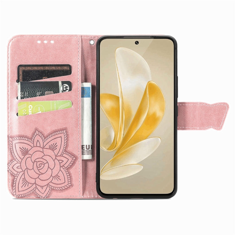 For vivo X100 Pro Butterfly Love Flower Embossed Leather Phone Case(Rose Gold) - vivo Cases by imak | Online Shopping South Africa | PMC Jewellery | Buy Now Pay Later Mobicred