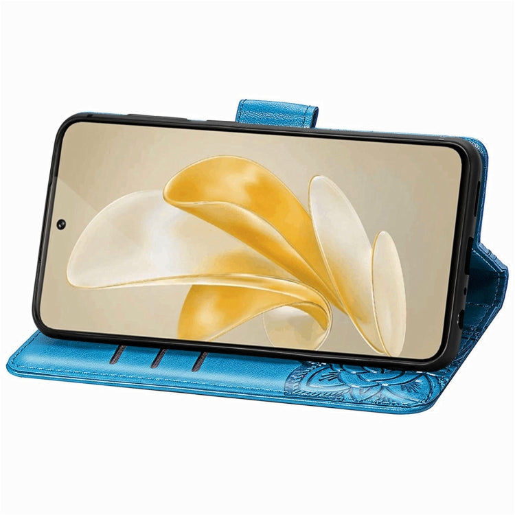 For vivo X100 Pro Butterfly Love Flower Embossed Leather Phone Case(Blue) - vivo Cases by imak | Online Shopping South Africa | PMC Jewellery | Buy Now Pay Later Mobicred