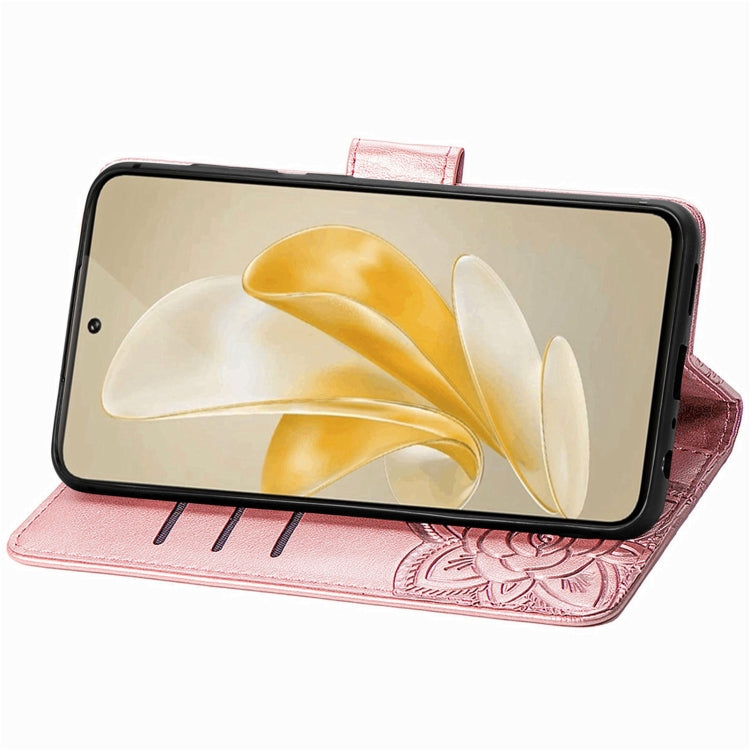 For vivo X100 Butterfly Love Flower Embossed Leather Phone Case(Rose Gold) - vivo Cases by imak | Online Shopping South Africa | PMC Jewellery | Buy Now Pay Later Mobicred