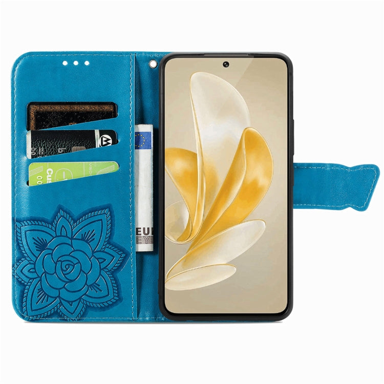 For vivo X100 Butterfly Love Flower Embossed Leather Phone Case(Blue) - vivo Cases by imak | Online Shopping South Africa | PMC Jewellery | Buy Now Pay Later Mobicred