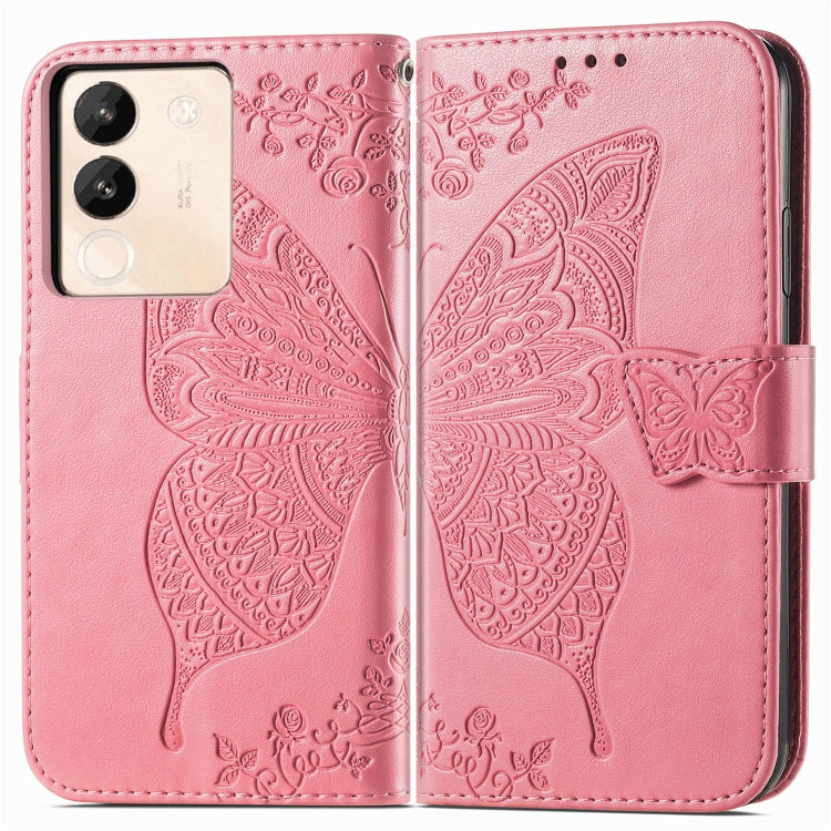For vivo X100 Butterfly Love Flower Embossed Leather Phone Case(Pink) - vivo Cases by imak | Online Shopping South Africa | PMC Jewellery | Buy Now Pay Later Mobicred