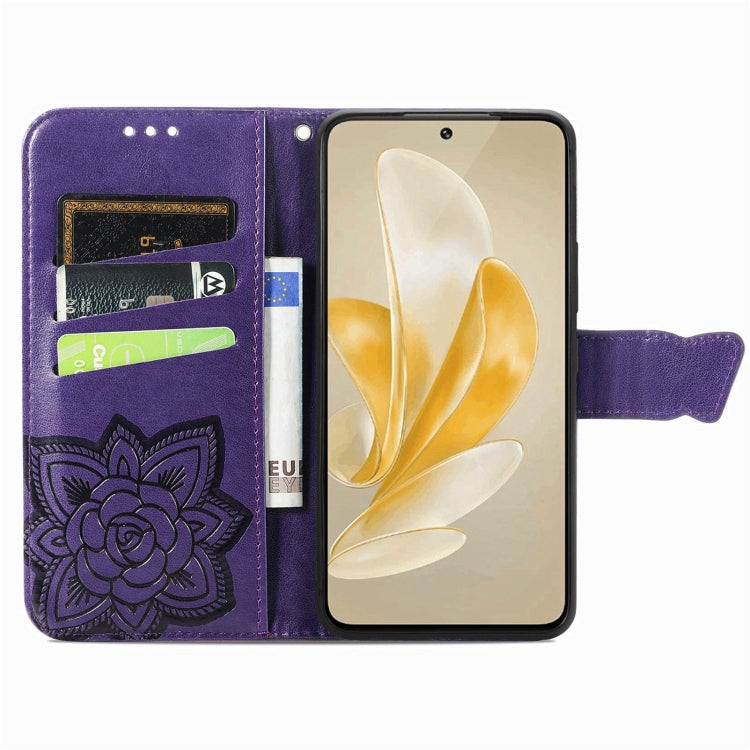 For vivo X100 Butterfly Love Flower Embossed Leather Phone Case(Purple) - vivo Cases by imak | Online Shopping South Africa | PMC Jewellery | Buy Now Pay Later Mobicred