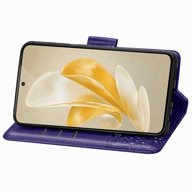 For vivo X100 Butterfly Love Flower Embossed Leather Phone Case(Purple) - vivo Cases by imak | Online Shopping South Africa | PMC Jewellery | Buy Now Pay Later Mobicred