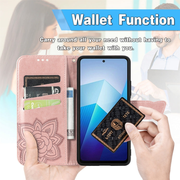 For vivo X100 Pro Butterfly Love Flower Embossed Leather Phone Case(Pink) - vivo Tempered Glass by imak | Online Shopping South Africa | PMC Jewellery | Buy Now Pay Later Mobicred