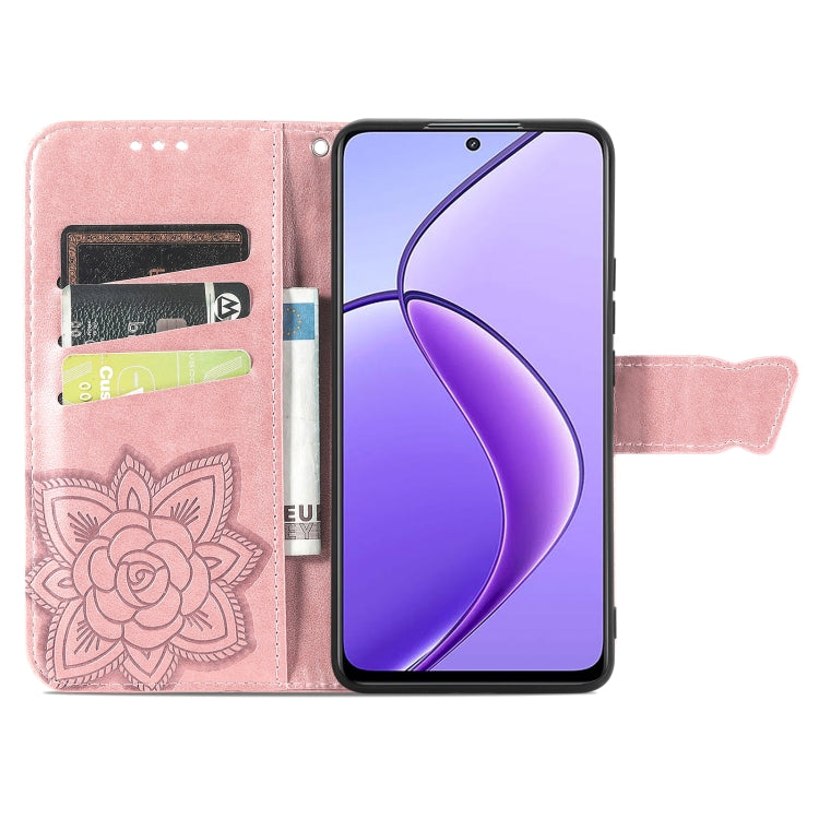 For Realme 12 Butterfly Love Flower Embossed Leather Phone Case(Rose Gold) - Realme Cases by PMC TechLife | Online Shopping South Africa | PMC TechLife | Buy Now Pay Later Mobicred