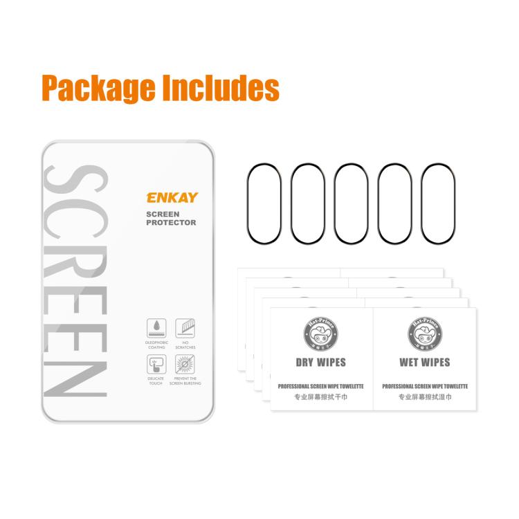 For Xiaomi Smart Band 10 5pcs ENKAY ENKAY 3D Full Coverage Soft PC Edge PMMA HD Screen Film - free shipping - PMC TechLife - Order now!