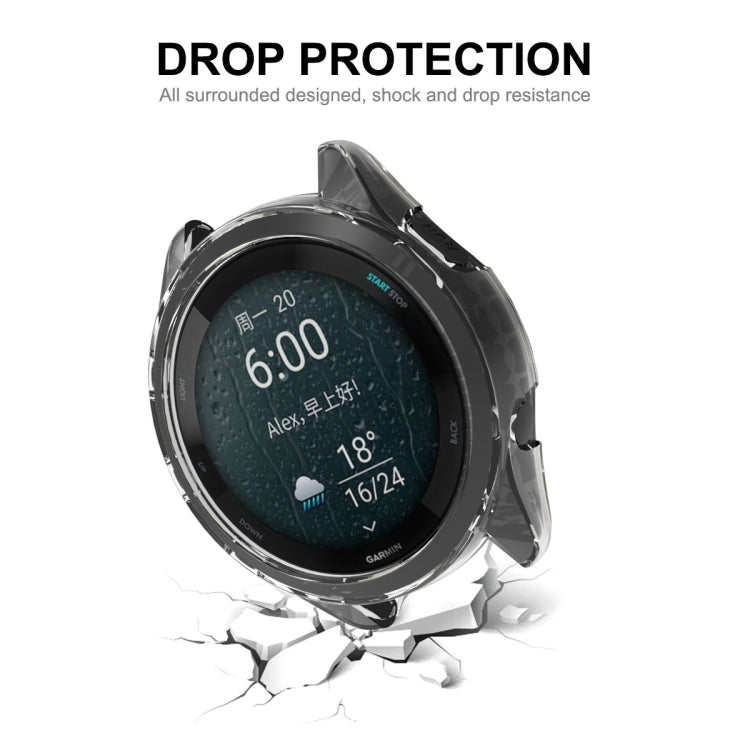 For Garmin Forerunner 265 ENKAY Hat-Prince Transparent TPU Frame Drop Protection Case(Purple) - Watch Cases by ENKAY | Online Shopping South Africa | PMC TechLife | Buy Now Pay Later Mobicred
