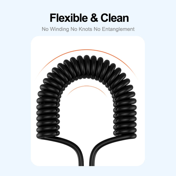 ENKAY PD 27W Type-C to 8 Pin 3A Elbow Expansion Spring Coiled Fast Chrging Data Cable, Length: 1.5m - free shipping - PMC Jewellery - Order now!