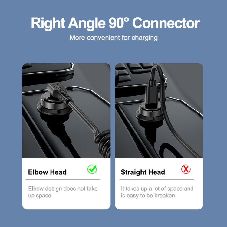 ENKAY Type-C to Type-C / 8 Pin 3A Elbow Expansion Spring Coiled Fast Chrging Data Cable, Length: 1.5m - free shipping - PMC Jewellery - Order now!
