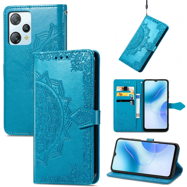 For Blackview A53 Mandala Flower Embossed Leather Phone Case(Blue) - More Brand by PMC TechLife | Online Shopping South Africa | PMC TechLife | Buy Now Pay Later Mobicred