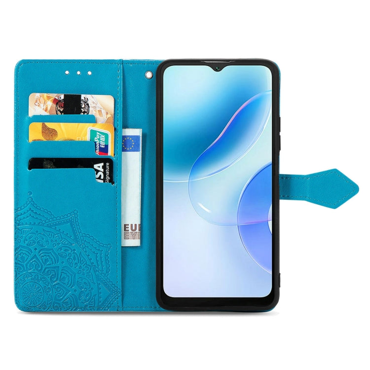 For Blackview A53 Mandala Flower Embossed Leather Phone Case(Blue) - More Brand by PMC TechLife | Online Shopping South Africa | PMC TechLife | Buy Now Pay Later Mobicred