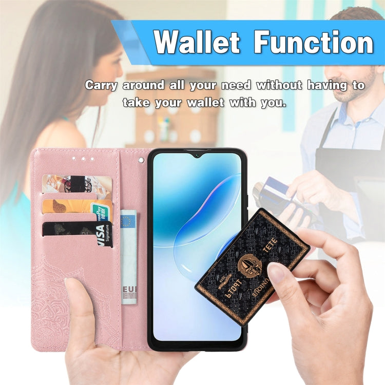 For Blackview A53 Mandala Flower Embossed Leather Phone Case(Gray) - More Brand by PMC TechLife | Online Shopping South Africa | PMC TechLife | Buy Now Pay Later Mobicred