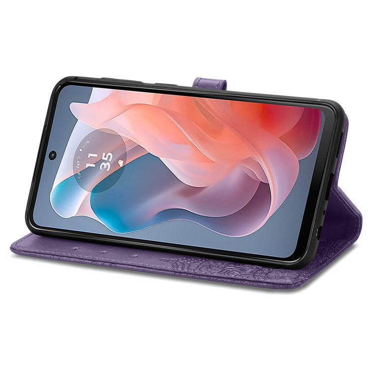 For Motorola Moto G Play 2024 Mandala Flower Embossed Leather Phone Case(Purple) - Motorola Cases by PMC Jewellery | Online Shopping South Africa | PMC Jewellery | Buy Now Pay Later Mobicred