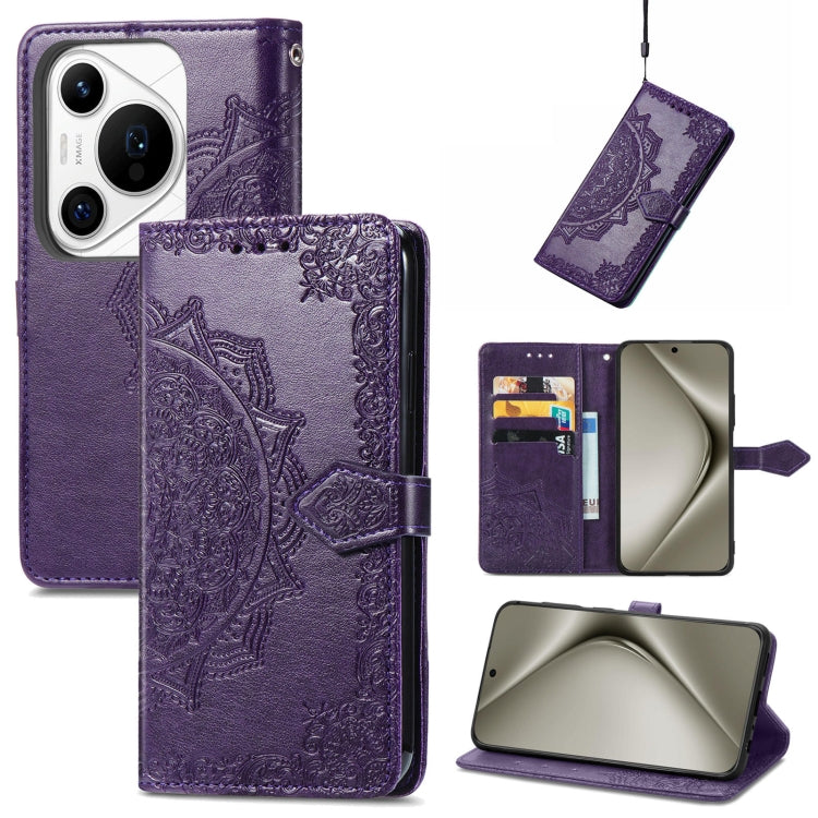 For Huawei Pura 70 Ultra Mandala Flower Embossed Leather Phone Case(Purple) - free shipping - PMC Jewellery - Order now!