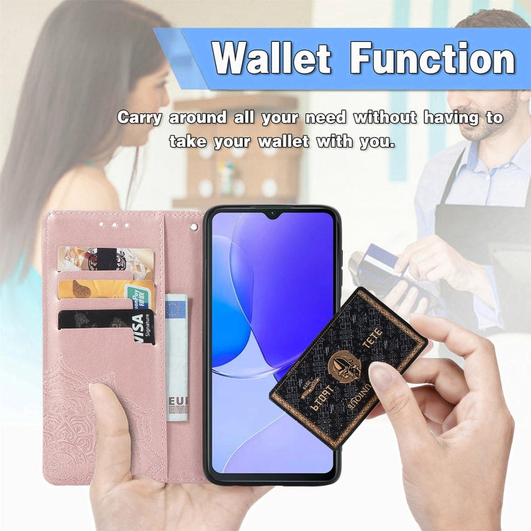 For Huawei Pura 70 Ultra Mandala Flower Embossed Leather Phone Case(Rose Gold) - Huawei Cases by PMC Jewellery | Online Shopping South Africa | PMC Jewellery | Buy Now Pay Later Mobicred