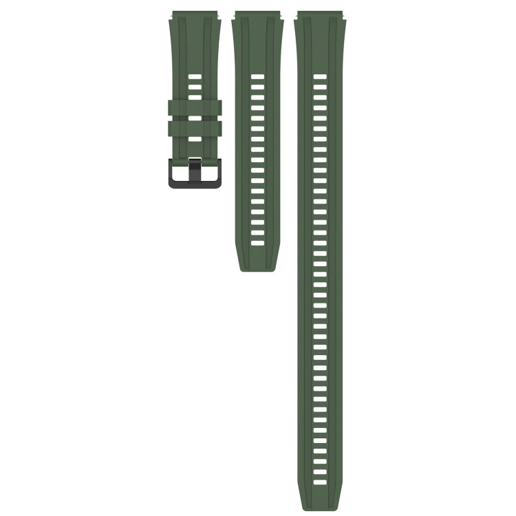 For Huawei Watch Ultimate Long & Short Sports Solid Color Silicone Watch Band Set(Dark Green) - Watch Bands by PMC TechLife | Online Shopping South Africa | PMC TechLife