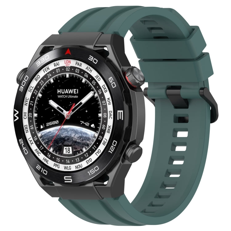 For Huawei Watch Ultimate Long & Short Sports Solid Color Silicone Watch Band Set(Olive Green) - Watch Bands by PMC TechLife | Online Shopping South Africa | PMC TechLife