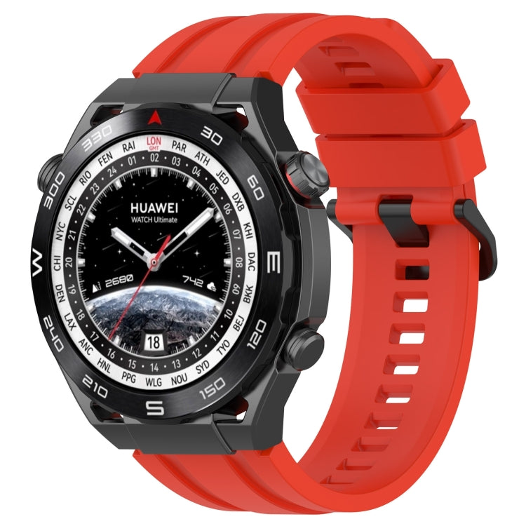 For Huawei Watch Ultimate Long & Short Sports Solid Color Silicone Watch Band Set(Red) - Watch Bands by PMC TechLife | Online Shopping South Africa | PMC TechLife