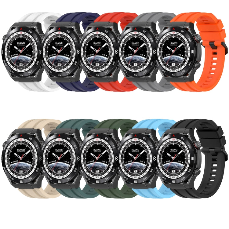 For Huawei Watch Ultimate Long & Short Sports Solid Color Silicone Watch Band Set(Black) - Watch Bands by PMC TechLife | Online Shopping South Africa | PMC TechLife
