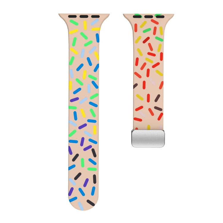 For Apple Watch 3 38mm Rainbow Dots Silicone Magnetic Buckle Watch Band(Pink) - Watch Bands by PMC TechLife | Online Shopping South Africa | PMC TechLife