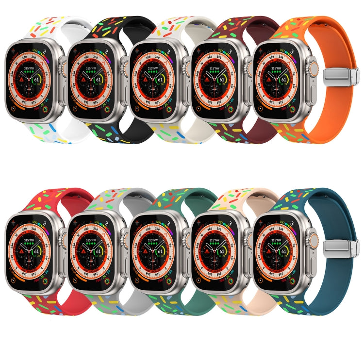For Apple Watch Ultra 49mm Rainbow Dots Silicone Magnetic Buckle Watch Band(Gray) - Watch Bands by PMC TechLife | Online Shopping South Africa | PMC TechLife