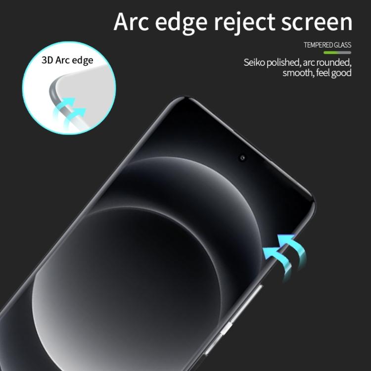 For Xiaomi 14 Ultra PINWUYO 9H 3D Hot Bending Tempered Glass Film(Black) - free shipping - PMC TechLife - Order now!
