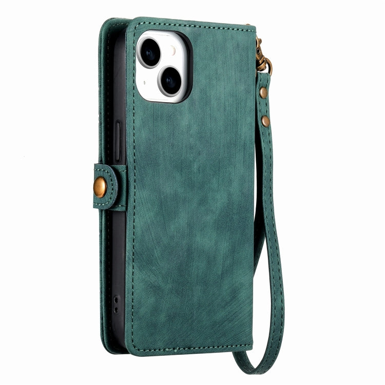For iPhone 6 / 6s Geometric Zipper Wallet Side Buckle Leather Phone Case(Green) - free shipping - PMC TechLife - Order now!